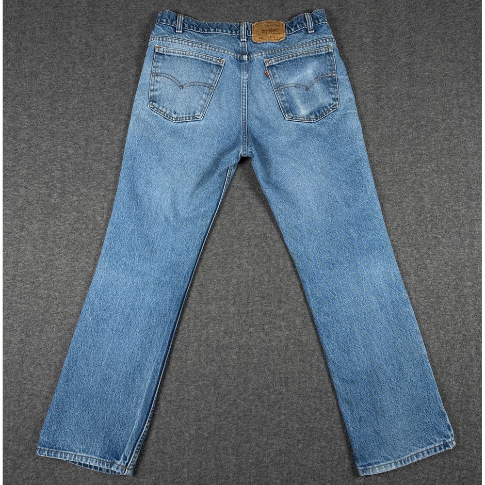 Vintage Levis 517 Jeans Mens 36x30 Orange Tab Made USA Blue Distressed Denim - Picture 4 of 14